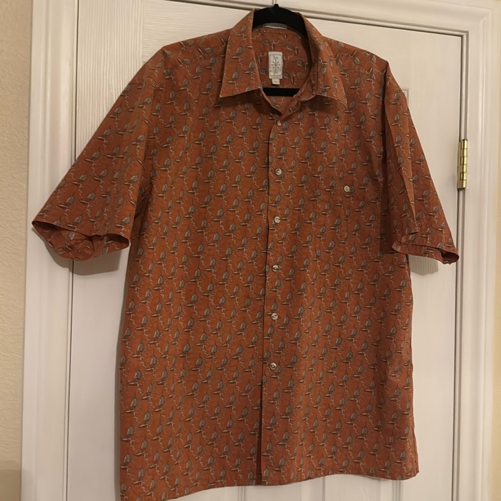 Burma Bibas Men’s 60 Singles Lawn Vintage Nautical Sailboat Shirt sz L